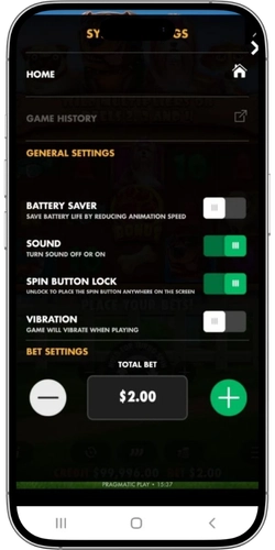 The Dog House main menu and balance tracker