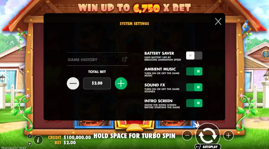 The Dog House bet controls